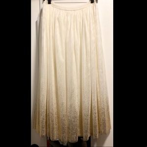 Ivory/Gold tulle Midi Skirt